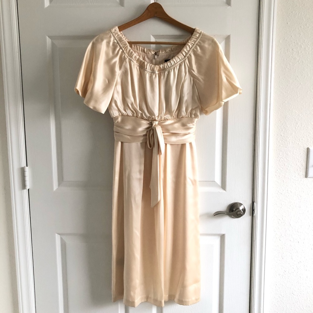 Ivory Silk Dress, NWT 4, Casual Wedding, Romantic